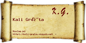 Kali Gréta névjegykártya